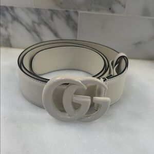 Gucci Off-White Belt with GG Buckle